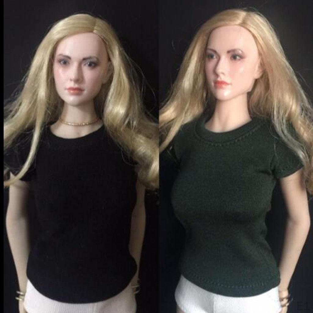 1/6 Female Body Top Short Sleeve for 12 '' Doll Figures