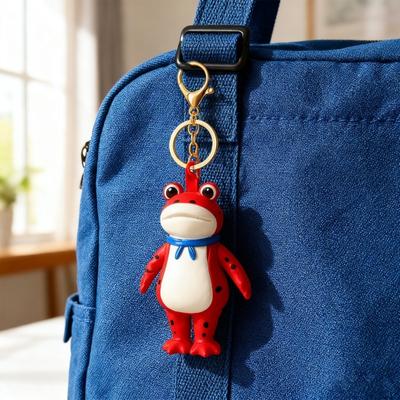 1/2 Stück Frosch Schlüsselanhänger Dekor Cartoon Rucksack Geldbörsenanhänger Realistische Froschtextur Schlüsselanhänger Tragbarer Mini-Schlüsselanhänger mit Karabinerverschluss