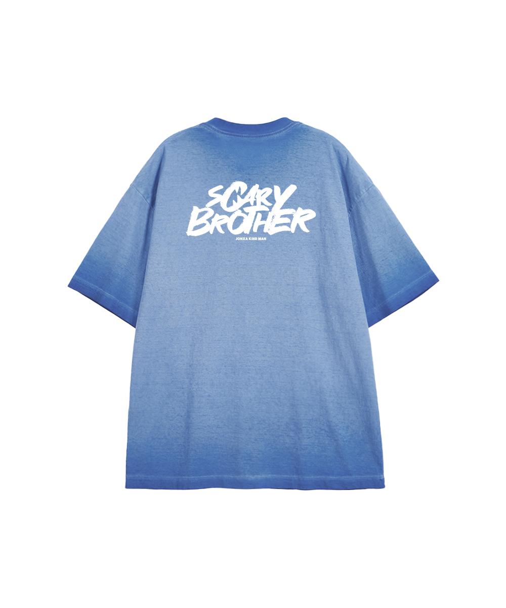 Astral Projection [Ap Studio X Scary Brothers Series 2] Pigment Loose Fit Short Sleeve T-Shirt_Blue L