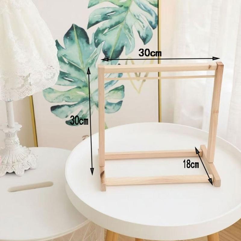 Umeraș Dublu din Lemn pentru Haine pentru Haine de Păpuși de Pluș Organizatoare de Depozitare Robuste pentru Camera Copiilor și Dulapuri