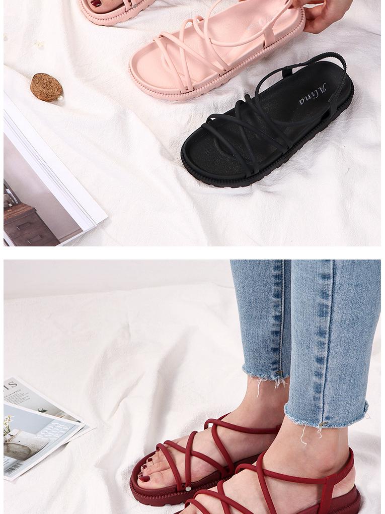 2024 Trendy Thick-Soled Net Red Sandals for Women – Casual Fairy Style Flat Roman Beach Shoes for Students