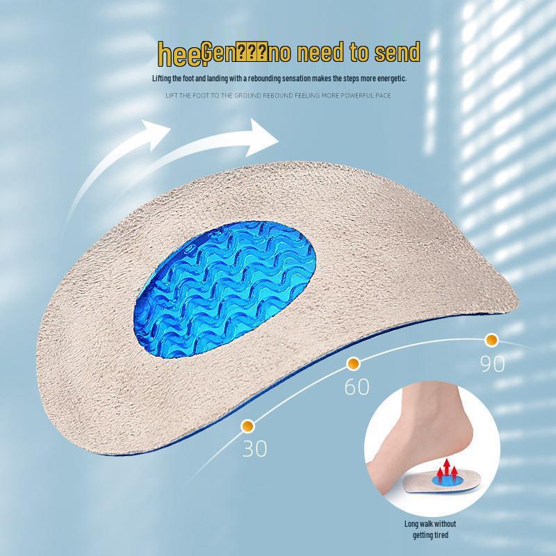 SEBS Composite Cloth Sports Soft Shock Absorption Heel Pads - Blue, Wear-Resistant, Anti-Slip Design for Men & Women.
