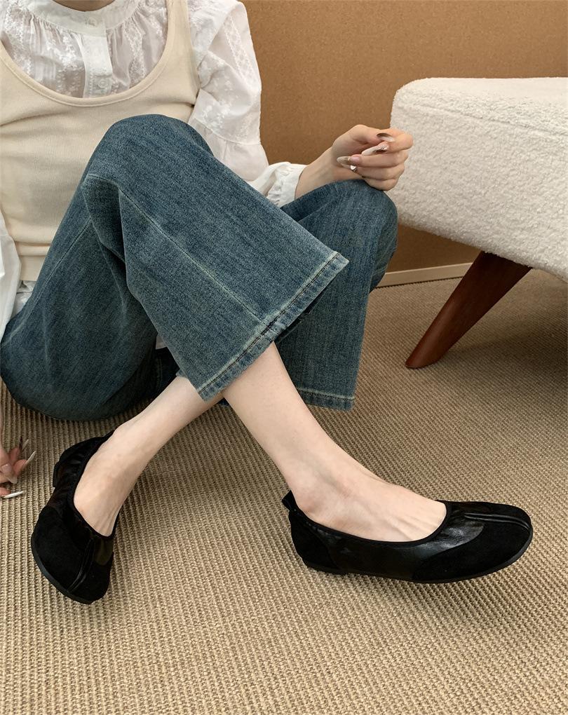 Flat-bottomed split-toed pig's trotters single shoes women's shoes 2025 new spring horseshoe thumb pig's feet shallow beanie shoes