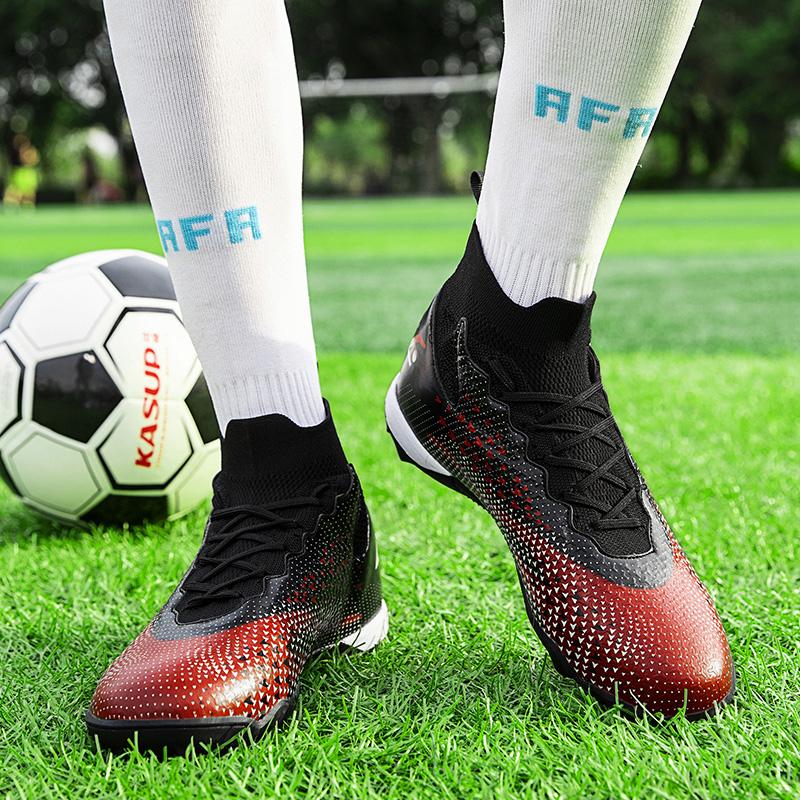 Unisex Large-size Football Shoes  Nail Anti-slip/ Wear-resistant TPR Artificial Corthop Outdoor Children's Football Shoes