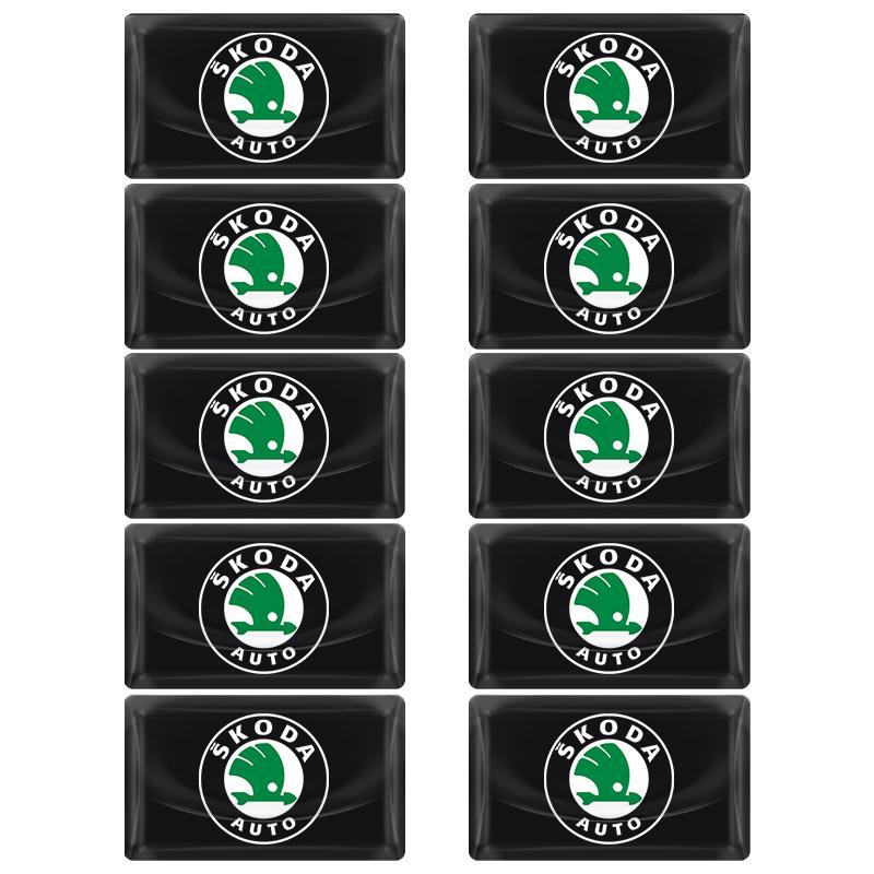 

10 шт. Наклейка с логотипом для салона автомобиля, 3D-эпоксидная наклейка, аксессуары для Skoda Octavia Rapid Kodiaq Karoq Fabia Kamiq Superb Derivative Vision A5 A7 10pcs