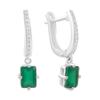 Silver Earrings with Natural Agate 2.168ct, Cubic Zirconia (2198284)