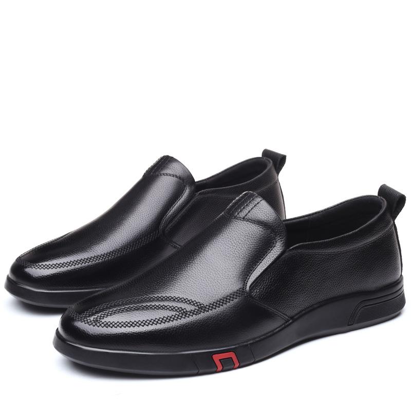 Spring first-layer cowhide men's business casual shoes nesting dad shoes soft leather shoes men's breathable men's single shoes