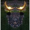 Solar Wrought Iron LED Flame Moon Landscape Lights for Outdoor Courtyards and Villas