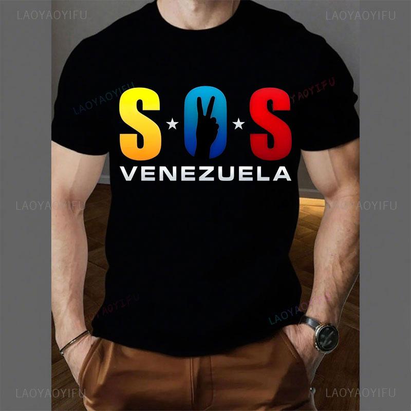

I Love Venezuela Flag T Shirt Men Women Polyester Material Short Sleeve CrewNeck Casual Graphic T Shirts Unisex Tops Clothing 5XL різнокольоровий