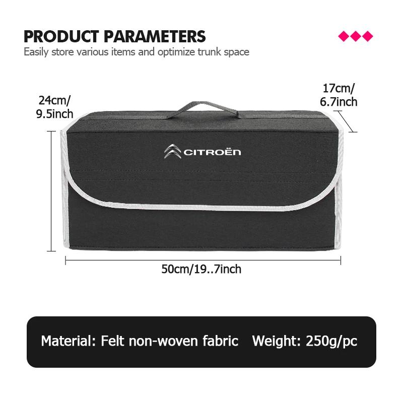 Felt Car Trunk Storage Box Folding Travel Organizer Tool Case For Citroen C4 C3 C5 C1 C2 C6 VTS C4L DS3 DS4 DS5 Grand Berlingo aik256