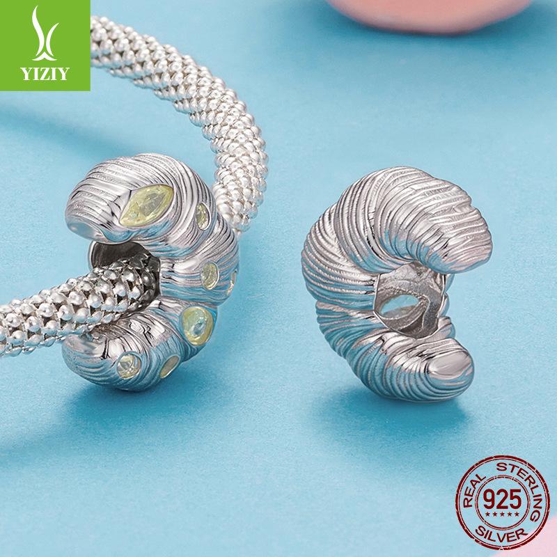 Dessert Croissant Diy Bracelet Beaded Accessories Creative Design S925 Sterling Silver Beads Loose Beads