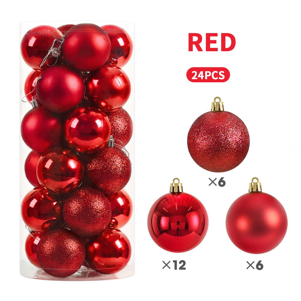 24Pcs 6cm Christmas Balls Ornaments for Xmas Christmas Tree - Christmas Tree Decorations Hanging Ball for Holiday Party