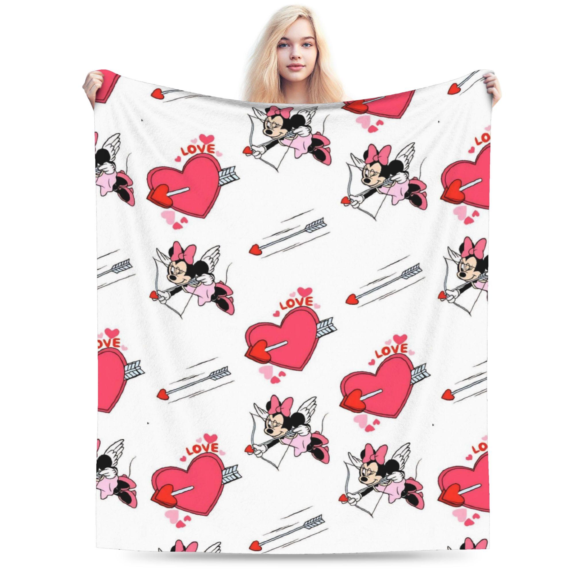 

GUOYU Blanket Valentines Day Mickeys And Minnies Throw Blanket for Couch Soft Cozy Plush Blanket Multiple Sizes Bedspread for All Seasons 75x100cm (30x40inch)