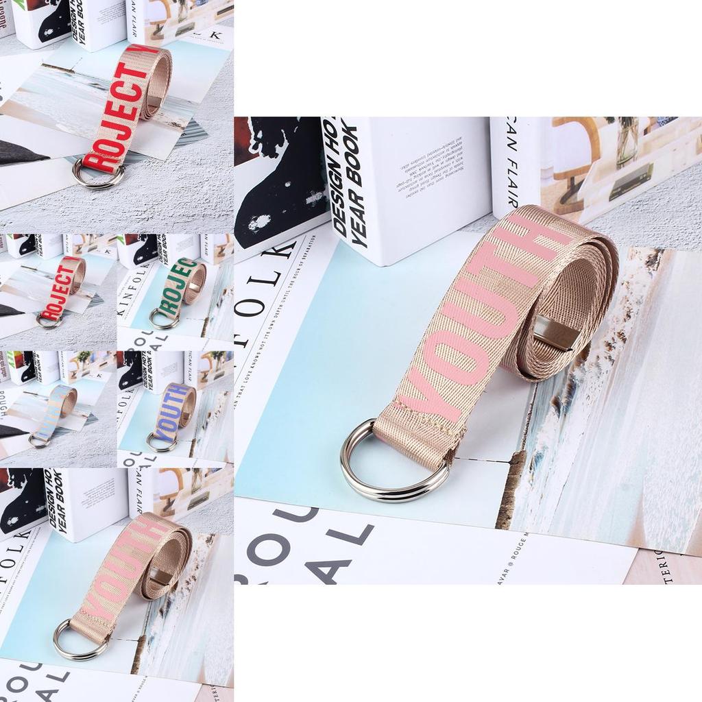 Trendy Ladies Woven Belt With Iron Buckle And English Letter Design For Daily Use