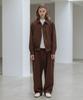 Dekkoloso Back Half Banding Double Pleated Wide Pants [Brown]