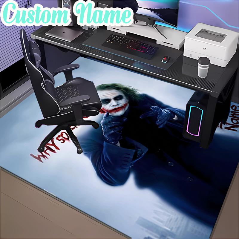 Custom Name Jo-ker's Dark Saga Rug, Office Rug, Chair Rug, Carpet for Living Rooms, Doormat Game Rug Home Decor Christmas Gifts