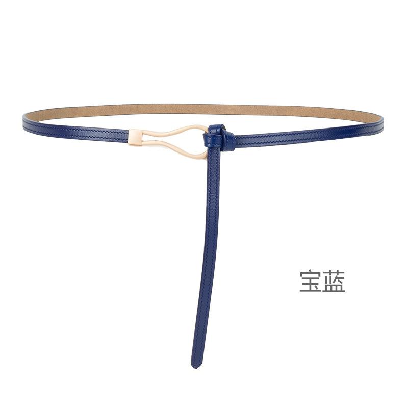 Four Seasons Available New Women'S Leather Thin Belt With No Hole Design Decorative Belt Waist Seal Dress Versatile Two Layer Leather Belt