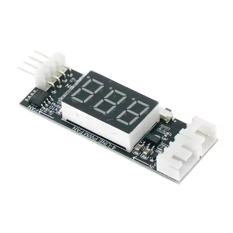 4Wire PWM Fan Speed Controller Module Board With Temperature Sensors Digital LCD Display DC12V 3A Auto Shutdown