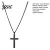 Black Cross Necklace Stainless Steel for Men Women Cuban Link