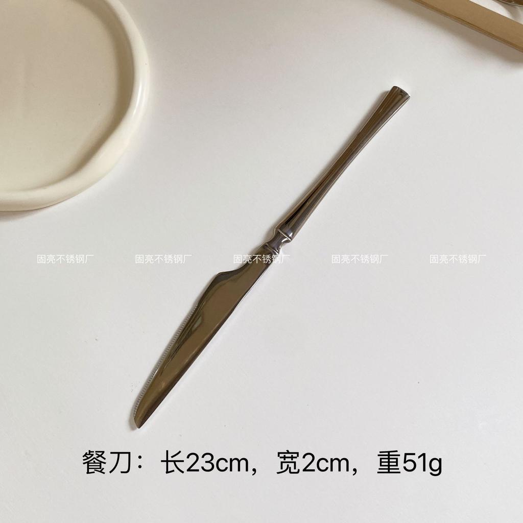 304 stainless steel mirror flat small waist knife, fork, spoon, tableware set, home restaurant western food knife, fork and spoon