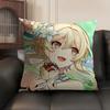 Lumine Cute Genshin Impact Cushion Cover Natural Linen Organic Fabric Double-Sided Printing Sofa Home Decor Gift Pillow Case