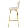 NADO stool - beige velvet / GOLDEN legs x 1