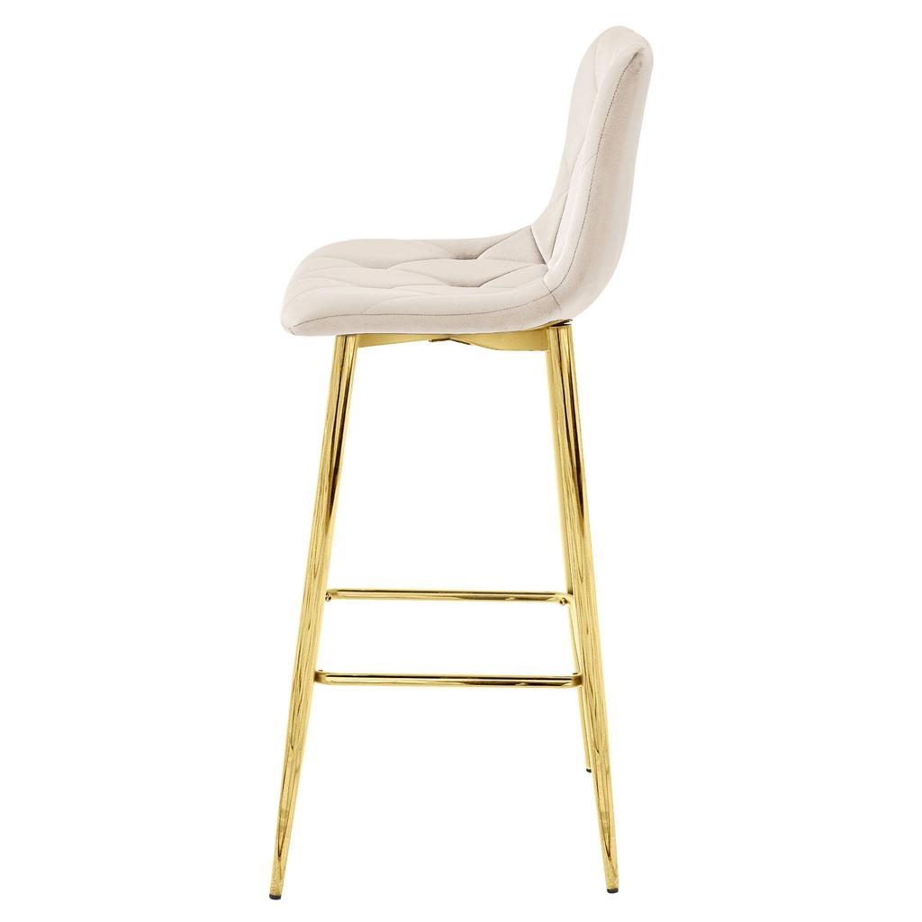 NADO stool - beige velvet / GOLDEN legs x 1