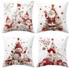 1pc Red White Christmas Cushion Cover Snowman Deer Santa Claus Durable Cover 2025 New for Home Ornament Xmas New Year Decoration