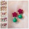 Snowman Merry Christmas Earrings Star Xmas Earrings Studs Fashion Pearl Plush Pendant  Xmas