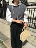 H* overt Solid Color Round Neck Knitted Vest 2024 - Early Autumn Korean Style Layered Top for Women Commuting