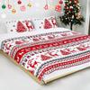 Christmas Three-Piece Quilt Cover Digital Printing Bedding Set Elk Christmas Tree Bed Cover
