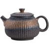 250ml Coarse Pottery Teapot Japanese Style Gold-Plated Iron Glaze Right Handle Teapot