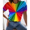 Fashion Women Retro Creative Rainbow Tie Dye Print T Shirt Funny Casual O-neck Short Sleeves T-shirt Summer Female Tee Shirt