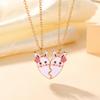 2Pcs/Set Cartoon Flower Rabbit Puzzle Heart Best Friends Necklace Girls Friendship Gift BFF Jewelry