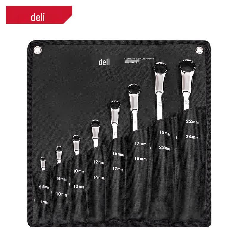 Deli 8-Piece Mirror Combination Wrench Set 6 inch