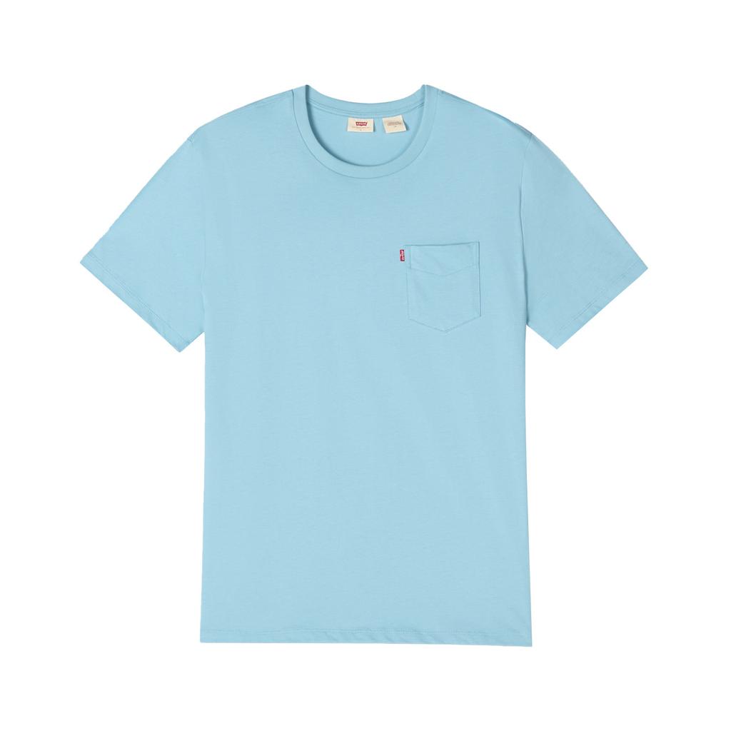 Levis Standard American Vintage Casual Minimalist Pure Cotton Knitted Pocket Short Sleeve T-Shirt Unisex Tops 006WX-0003