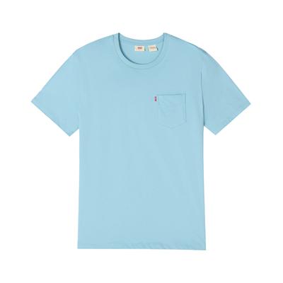 Levis Standard American Vintage Casual Minimalist Pure Cotton Knitted Pocket Short Sleeve T-Shirt Unisex Tops 006WX-0003