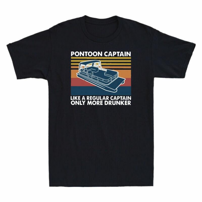 Drunker Tee Regular TShirt Pontoon Retro Captain Captain More Like Only A Unisexs S