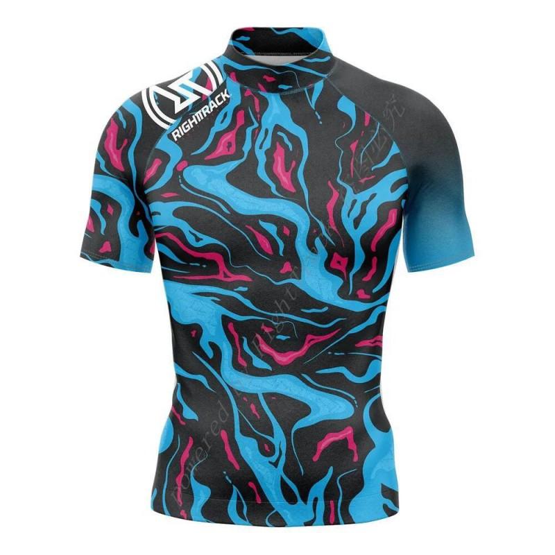 Rash Guard a Rapida Asciugatura da Uomo Maglietta da Surf Protezione UV Top da Nuoto Sport Acquatici da Spiaggia
