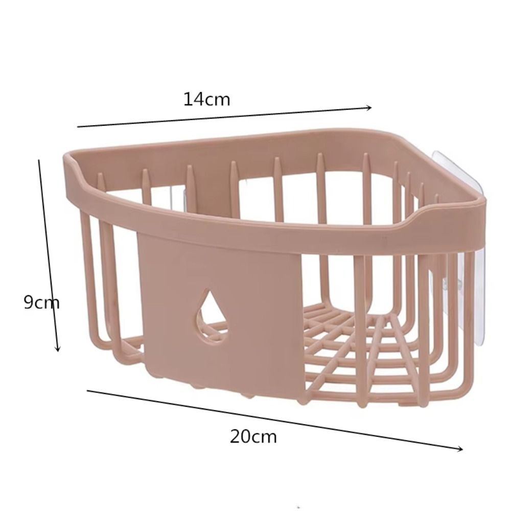 Plastic Storage Rack Organizer Punch Free Corner Organizer Hollow Design Shower Shelf  Kitchen