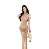 Mesh Hollowed-out Slanted Shoulder Dress, Sexy Spice Girl Waist and Hip Design, Fishtail Long Dress, Female Summer