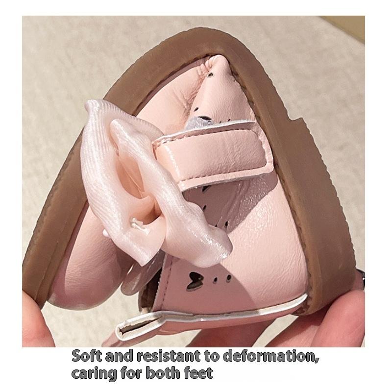 Spring New Korean Style Bow Girls Fashionable and Comfortable Soft Sole Casual Leather Shoes