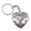 Medical Caduceus Charm Dragon Anime Keychain Hospital Souvenir 28mm Ring