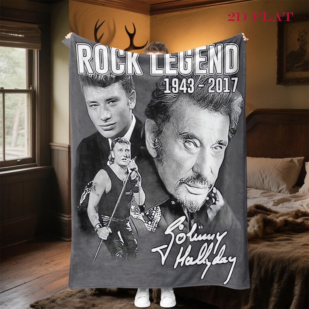 Johnny Hallyday: Rock Legend Live blanket Soft and comfortable sofa blanket Office rest blanket Machine washable sheet