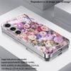 Floral Bloom Pattern 2D Phone Case for Samsung S26 S25 S24 S23 S22 S21 S20 A56 A36 A16 - Electroplated Glass Protective Cover