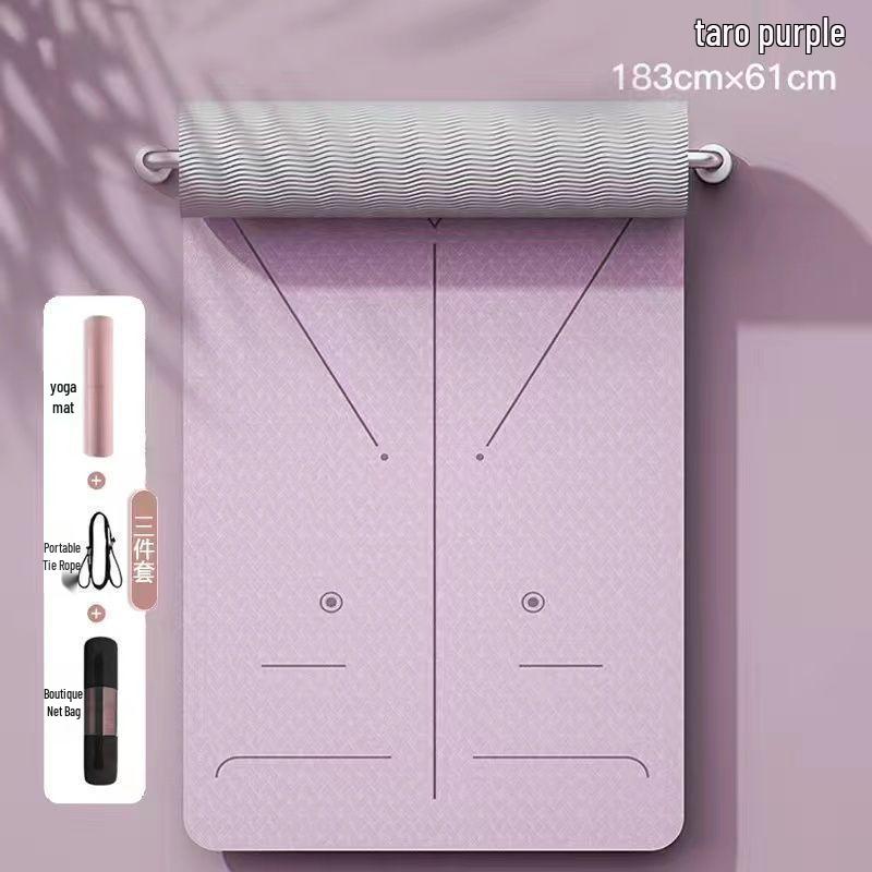 TPE doppelseitige rutschfeste verdickte verbreiterte Yogamatte - Geräuschdämmende Trainingsmatte für den Heimgebrauch (Kleine Mängel)