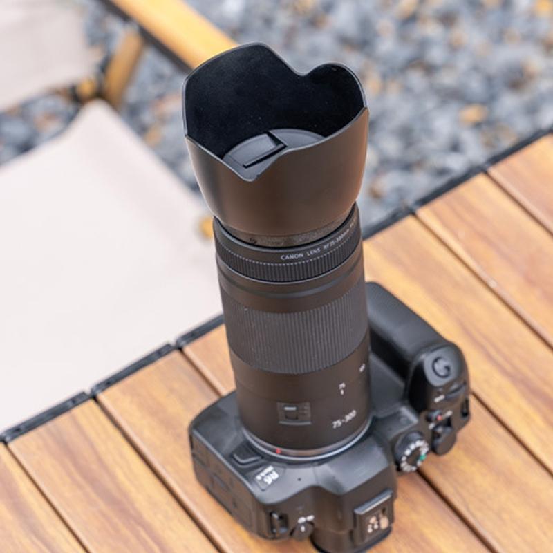 Professional Lens Hood LH-60T for RF 75-300/EF-S 55-250 II Lens 58mm Snap On Camera Lens Shade Cover