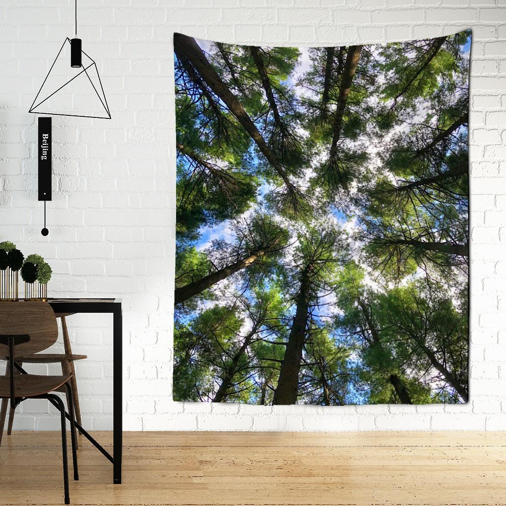 Tree Top Sky Forest Tapestry Wall Hanging Nature Plant Landscape Tapiz Art Room Dorm Aesthetic Room Home Decor