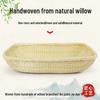 Rectangular Willow Wicker Basket for Braised Food, Steamed Buns, Dried Fruits, and Nuts