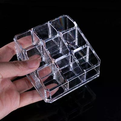 1PC 9-grid Lipstick Storage Box Desktop Transparent Lip Gloss Storage Box Display Rack Minimalist Lipstick Rack